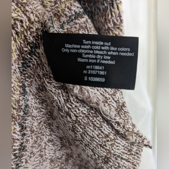 Lane Bryant Woman's Open Knit Long Sleeve Long Cardigan Sweater Beige Size 18/20 - Picture 5 of 8